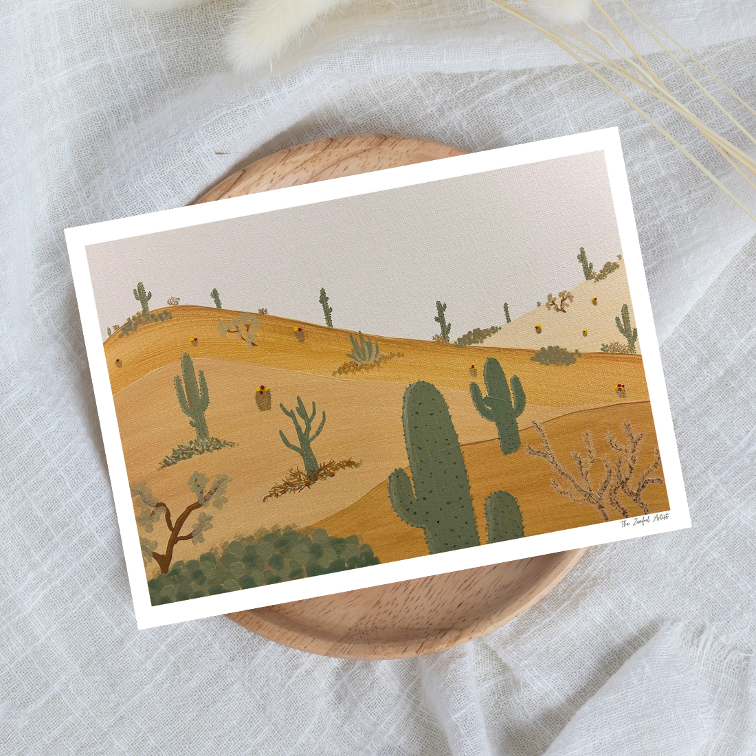 Art Print | Desert Cactus Painting | Southwest Wall Art | Desert Daybreak
