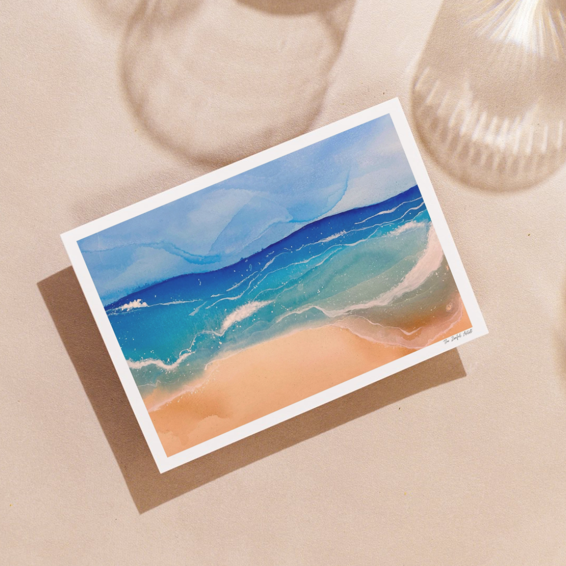 Art Print | Abstract Beach Acrylic Ink Painting | Coastal Home Decor | Eternal Calm