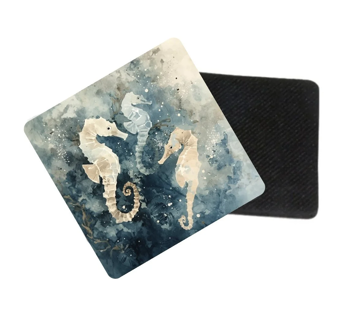 Under the Sea Creatures Coasters – Set of 4 | Coastal Ocean Animal Drink Coasters