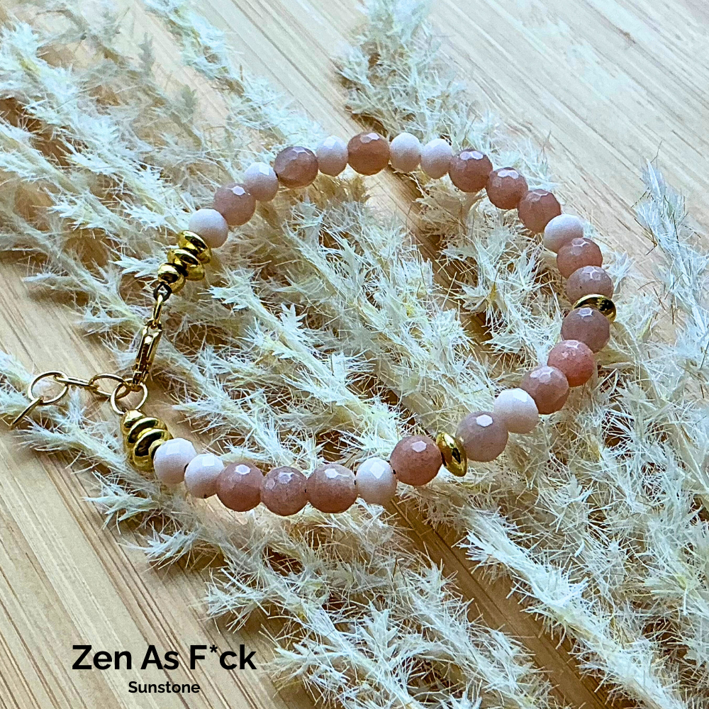 Zen As F*ck Morse Code Sunstone Gemstone Bracelet