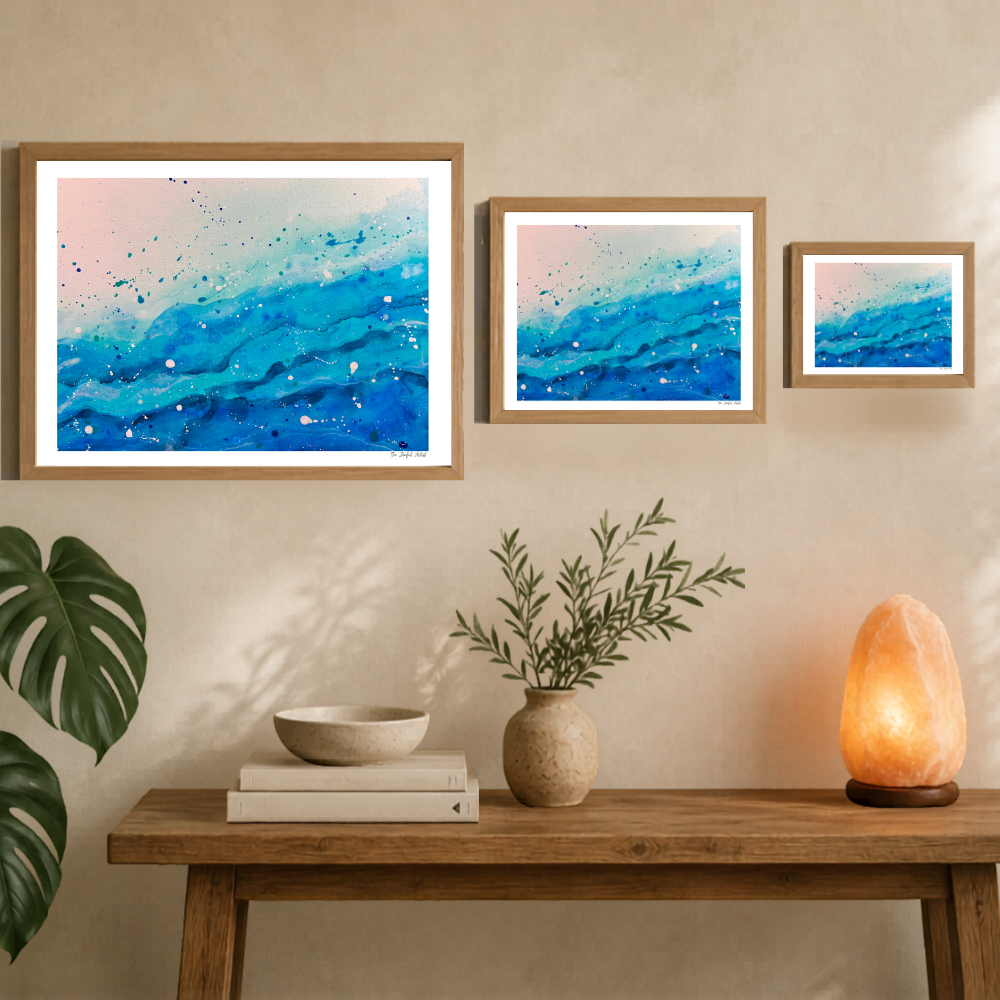 Art Print | Abstract Coastal Acrylic Ink Painting | Coastal Wall Art | Where the Waves Breathe