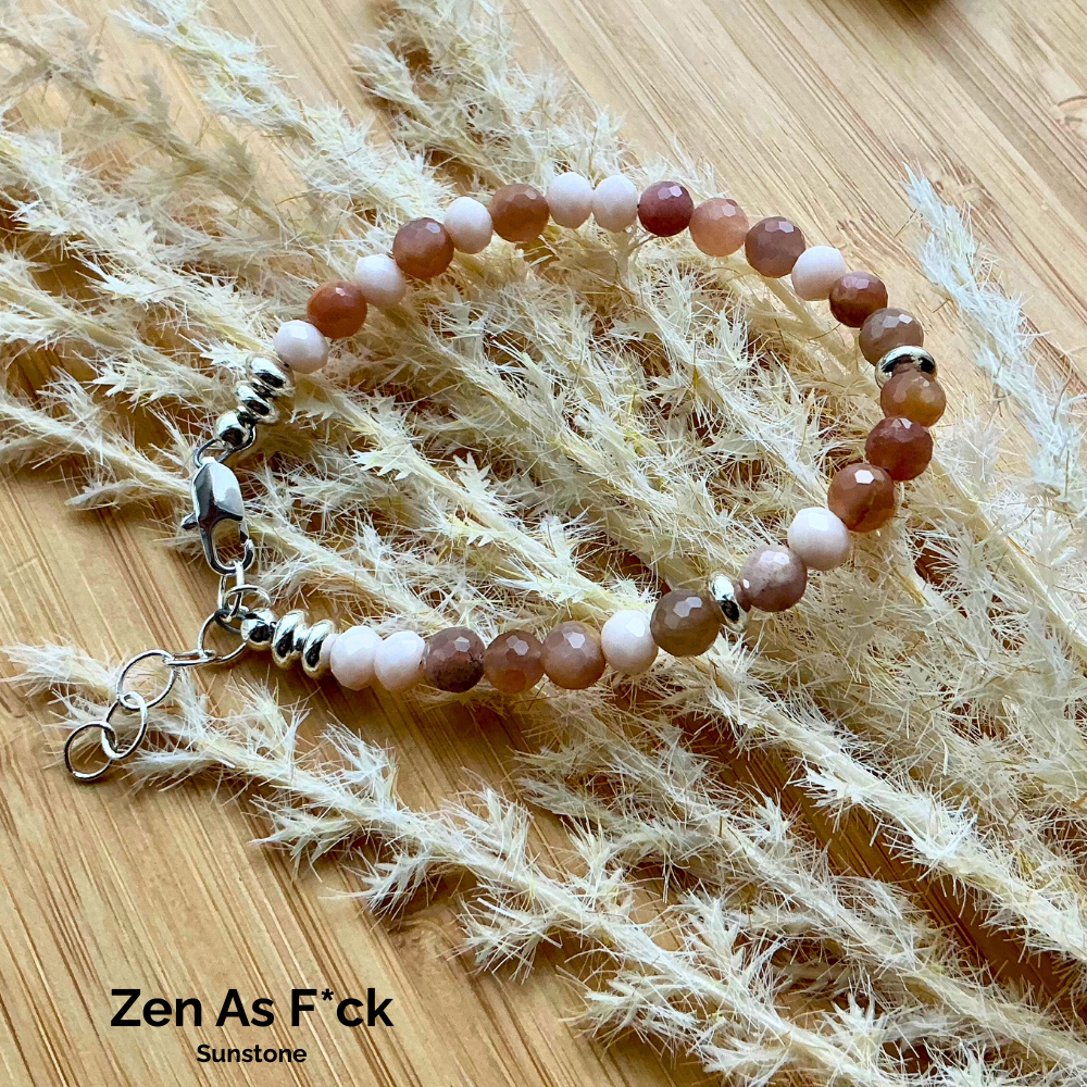 Zen As F*ck Morse Code Sunstone Gemstone Bracelet