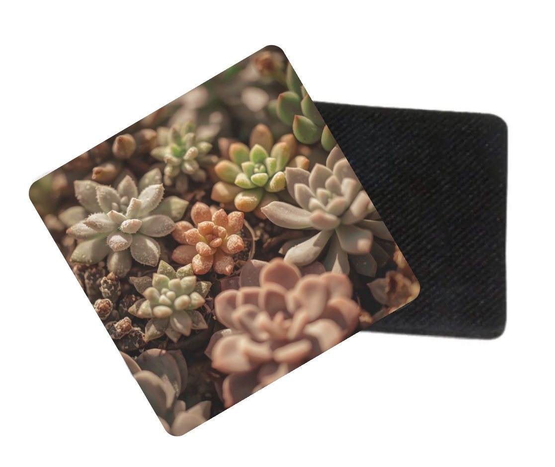 Succulent Plant Coasters – Set of 4 | Botanical Drink Coasters