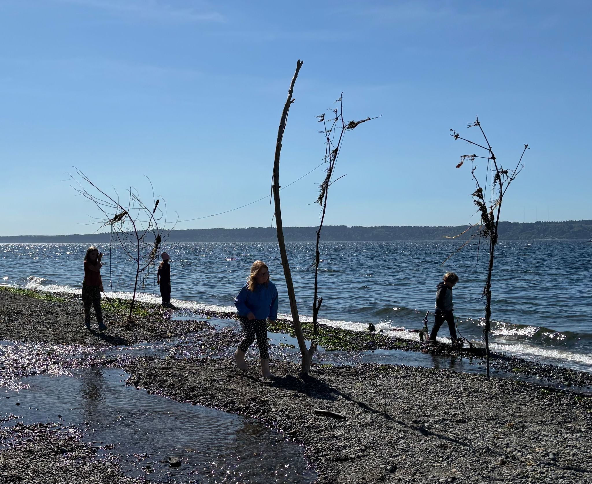 Exploring on the shores of Puget Sound.