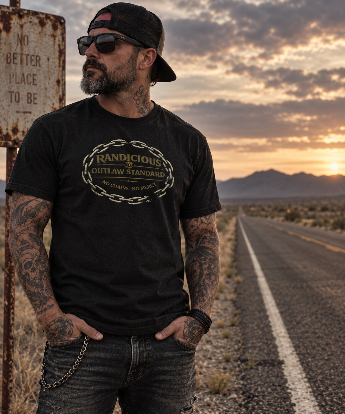 Outlaw Standard Tee No chains No Mercy