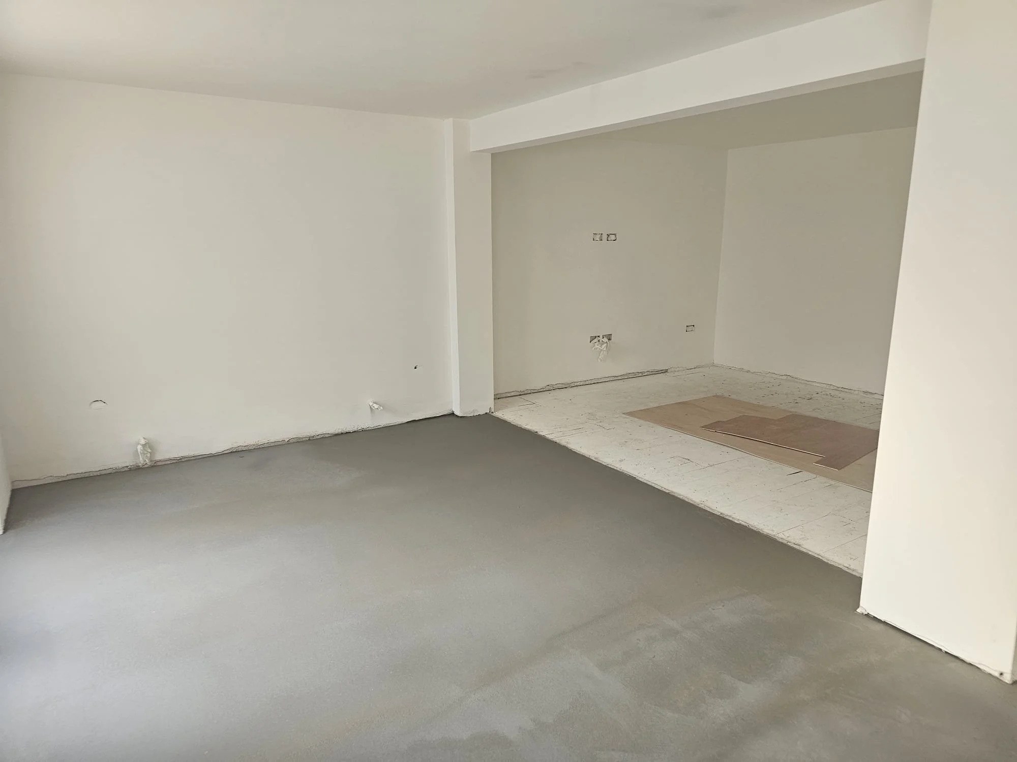 Freshly plastered room ready for redecoration, Horley rewire