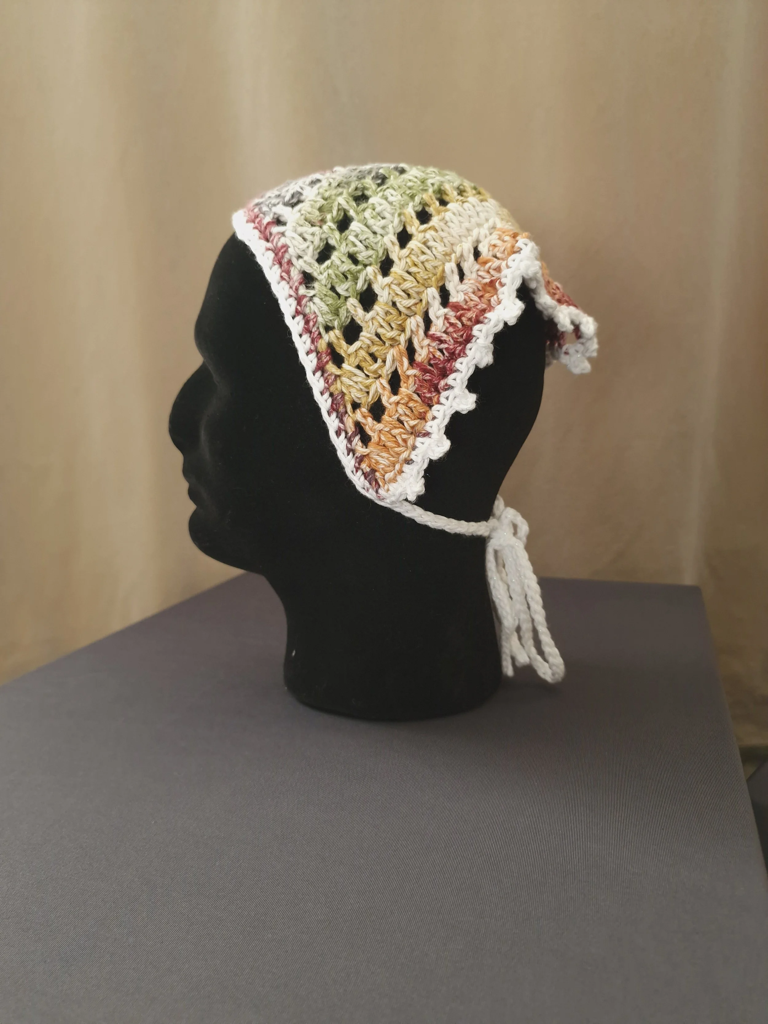 Cinnamon Crochet Bandana with Picot Edging