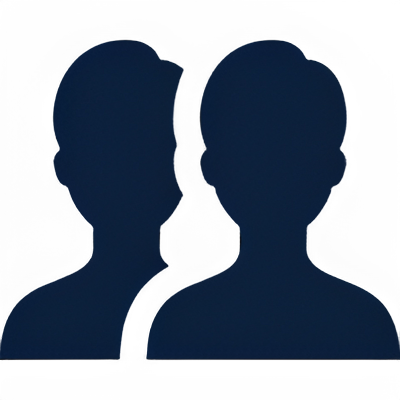 Silhouettes of two people facing each other, outlined against a dark background.
