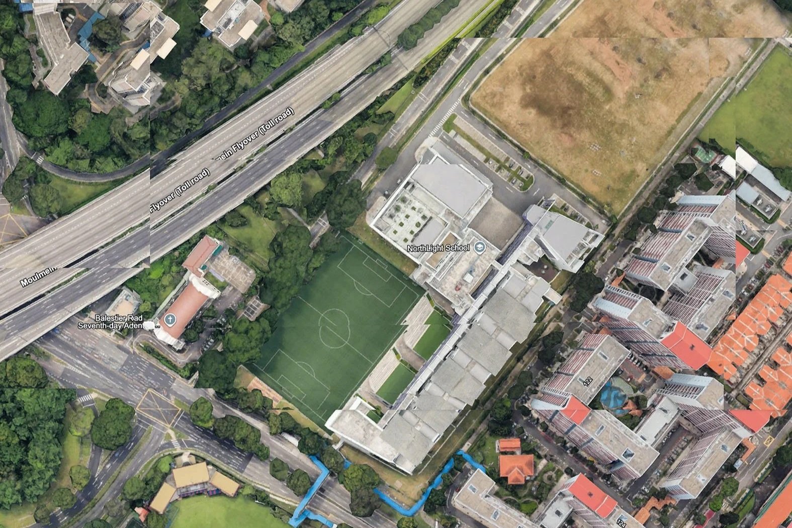 Google earth image of the singapore school Northlight