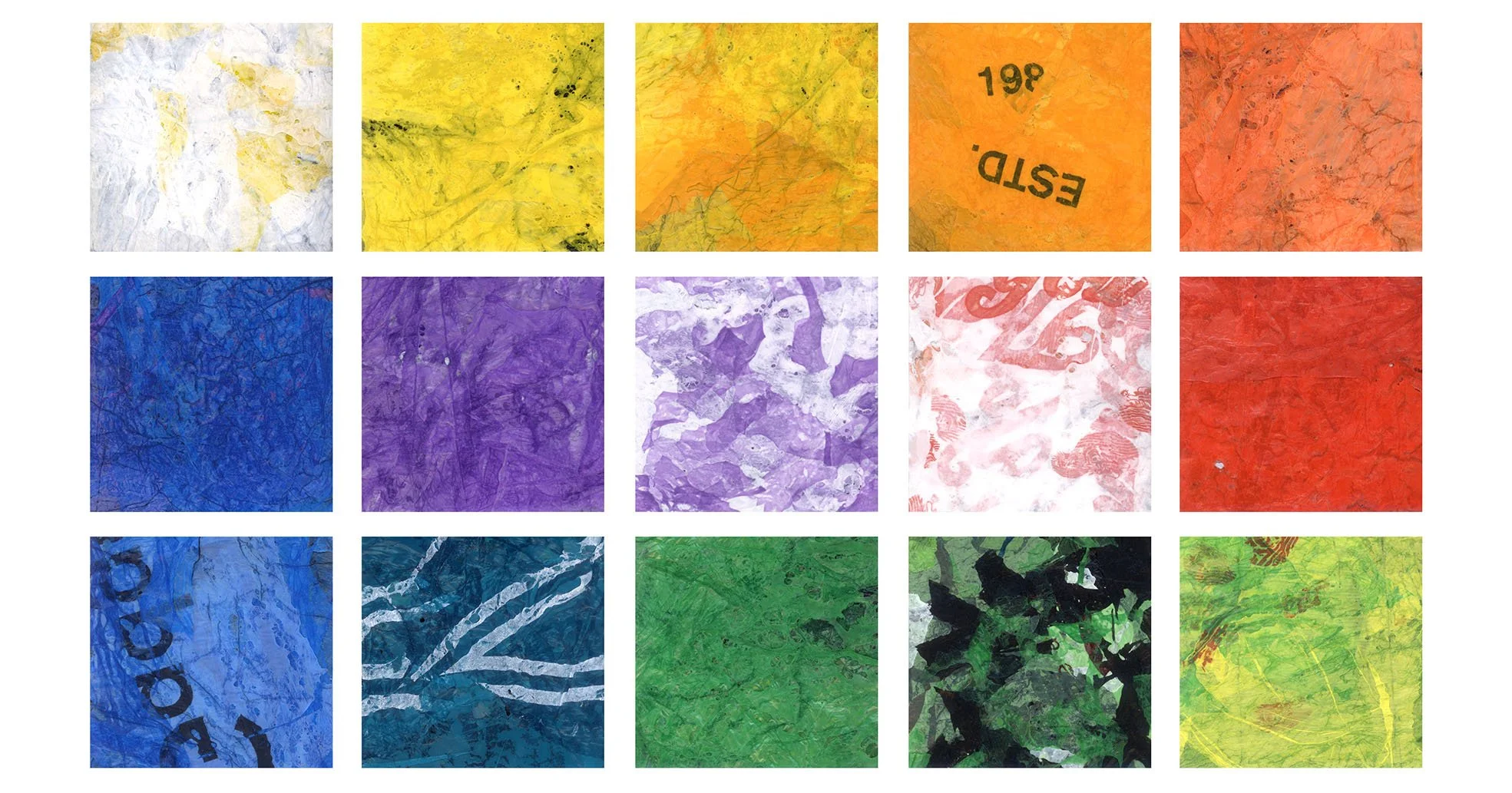 A colour color swatch of fuse plastic textures