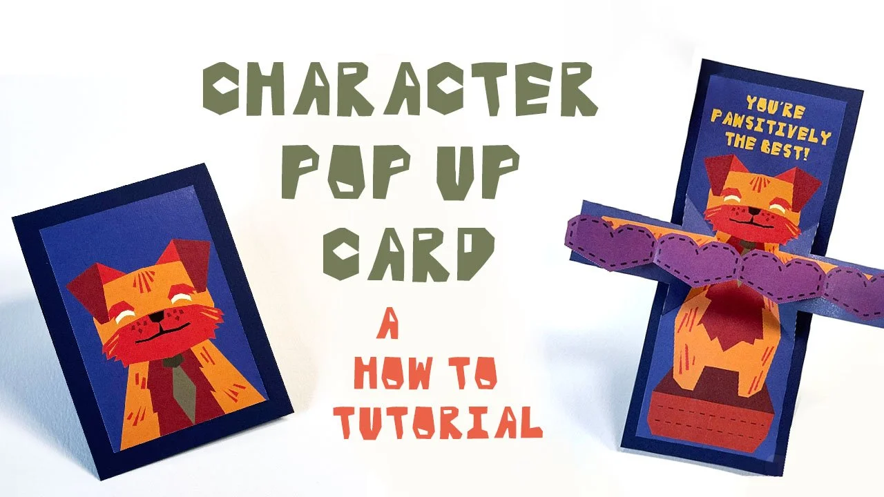 Animal character pop up card how to make it