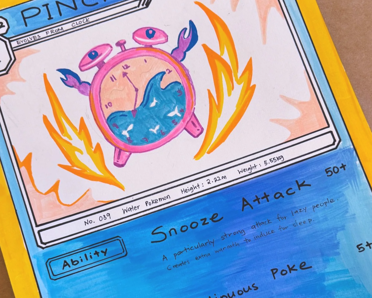designing their own pokemon card and creating interesting skills for it