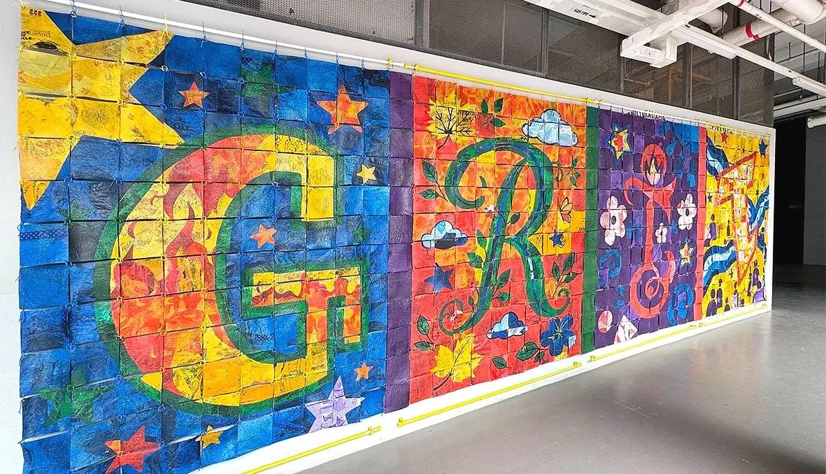 fuse plastic sustainability mural art collaborative at a school