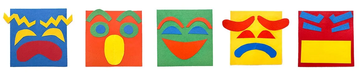 Different expressions made with different shapes