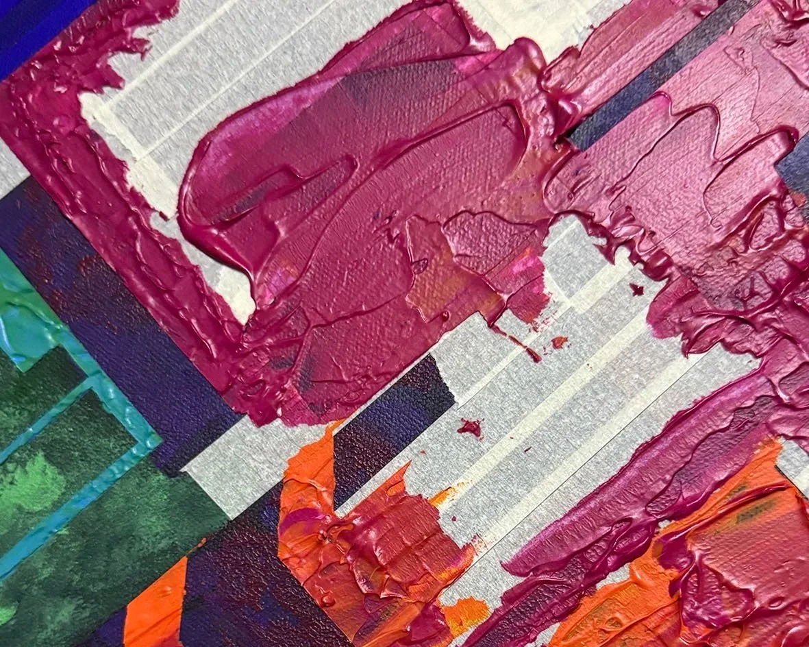 textured relief of paint magenta colour