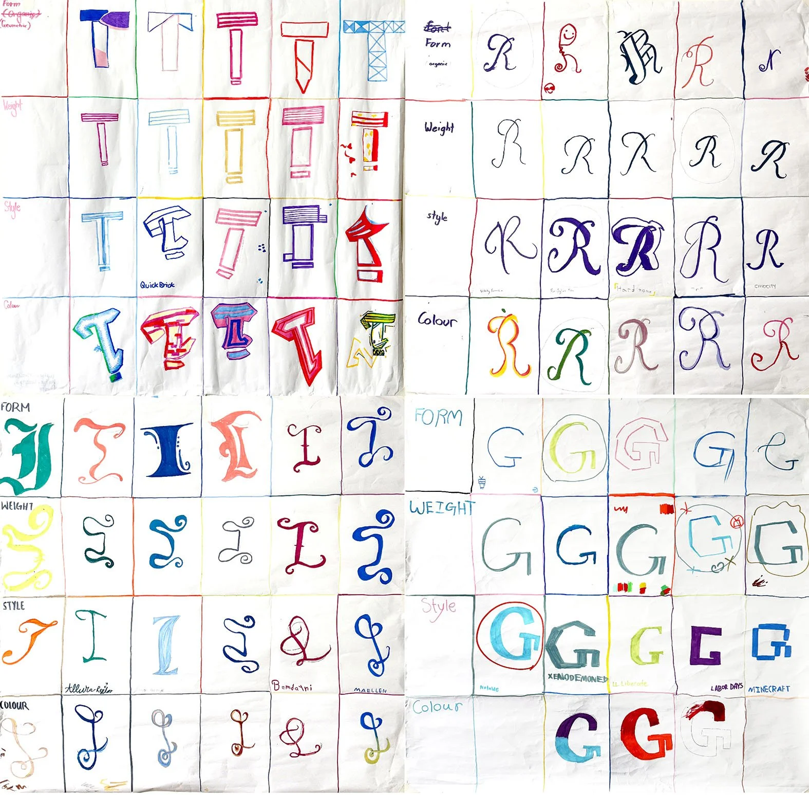 student typography design activity