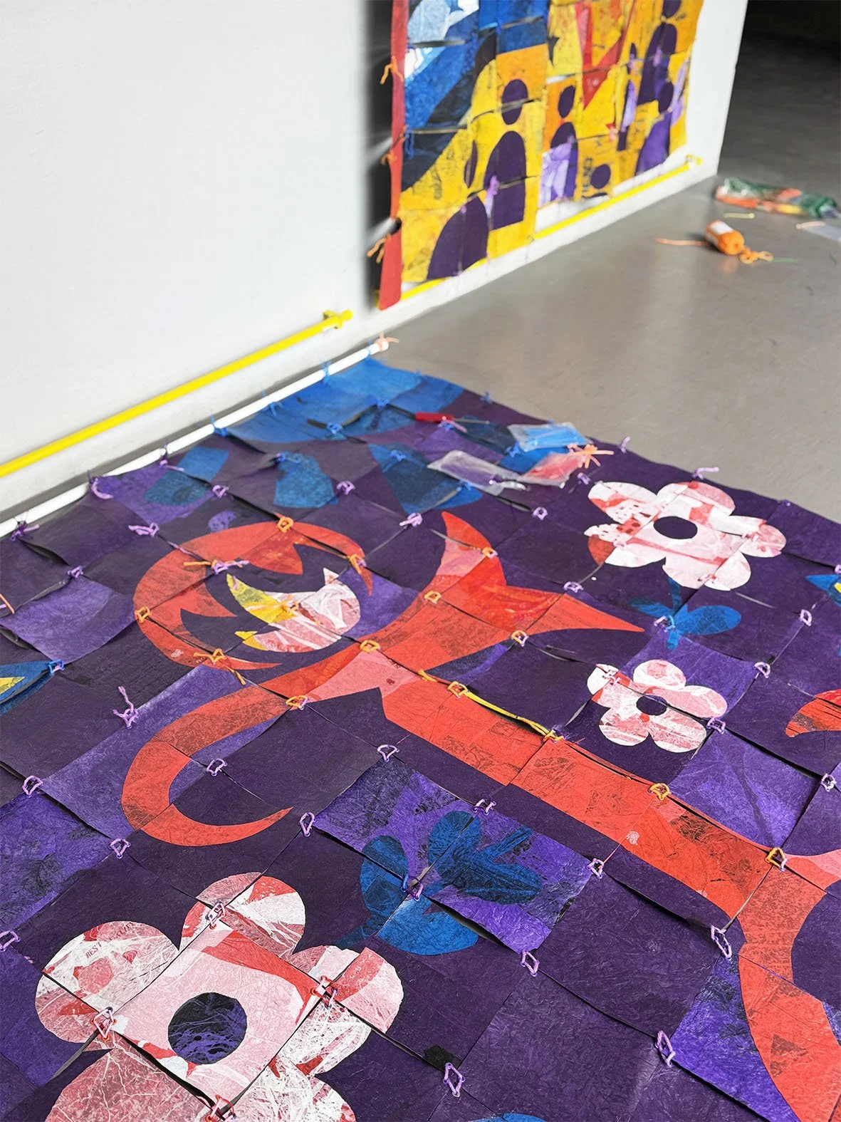 Installing fuse plastic mural installation