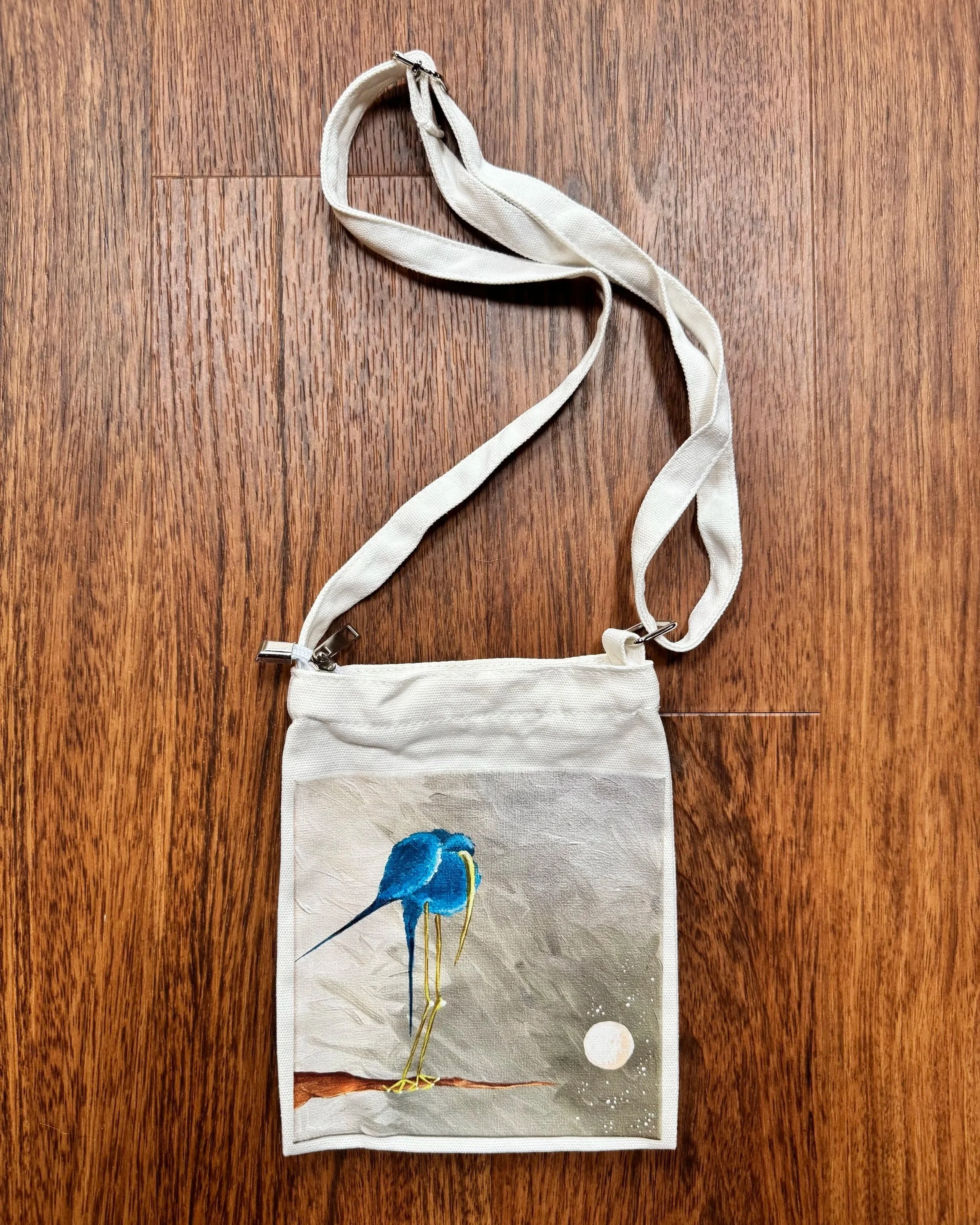 SOLD OUT! "there's no such thing as leftover paint" white cross body;
7" x 9";
$28.00