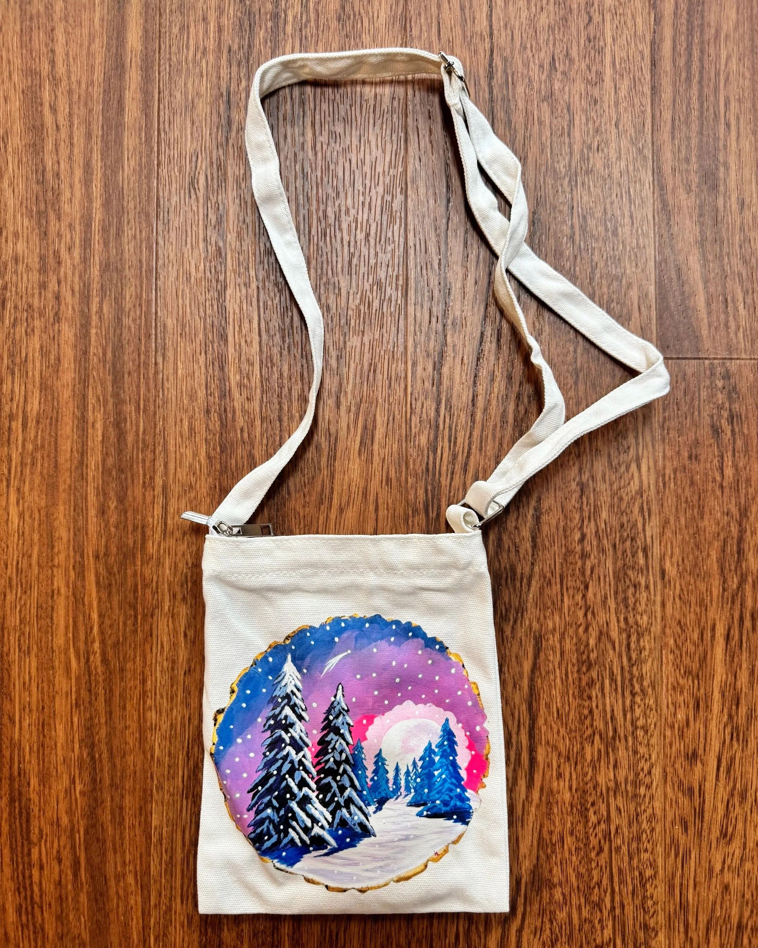 "softly" white cross body;
7" x 9";
$28.00