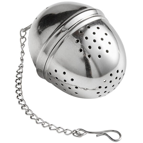 Tea Ball | 3 5/8" Chrome-Plated Infuser with Chain