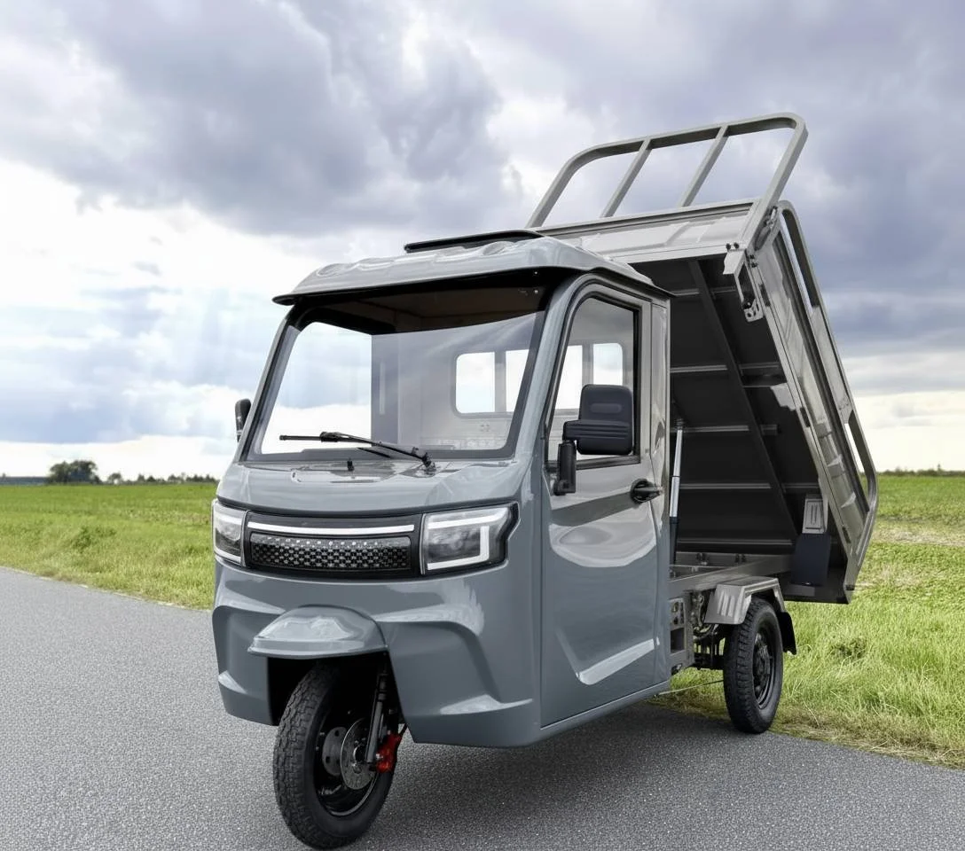 Grå tuk tuk luxcap el-kabinescooter 