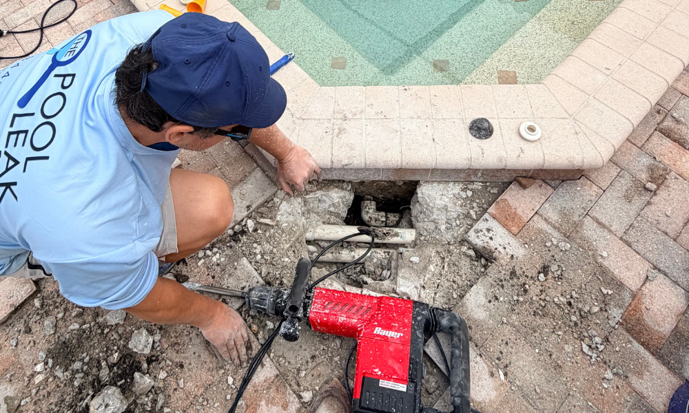 Hidden Underground Pool Pipe Leak Repair – The Oaks, Osprey (Pavers & Concrete Challenge)
