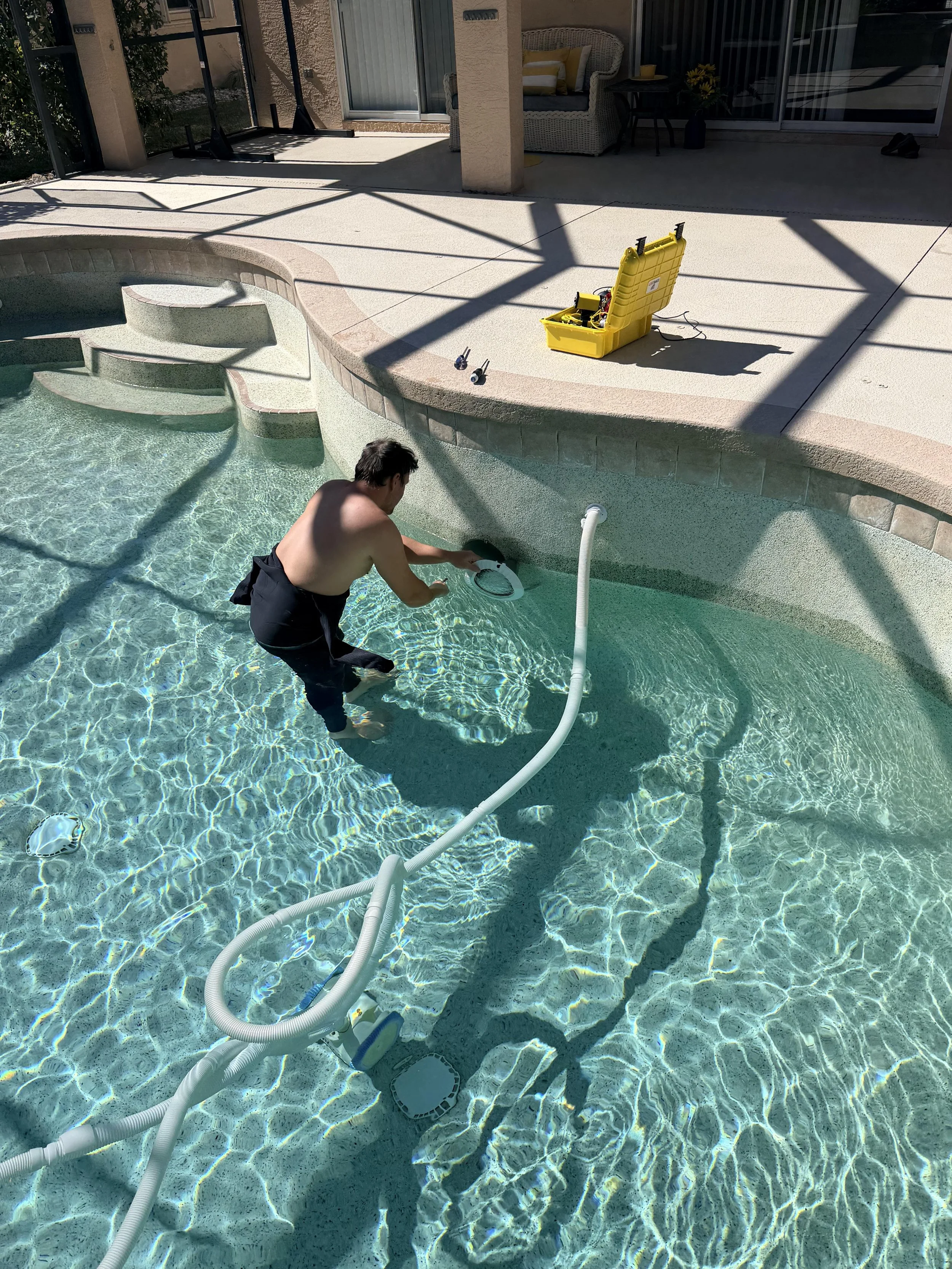 Leaky Pool Light Niche & Main Drain Repair – Bradenton, FL (Cold January Fix)