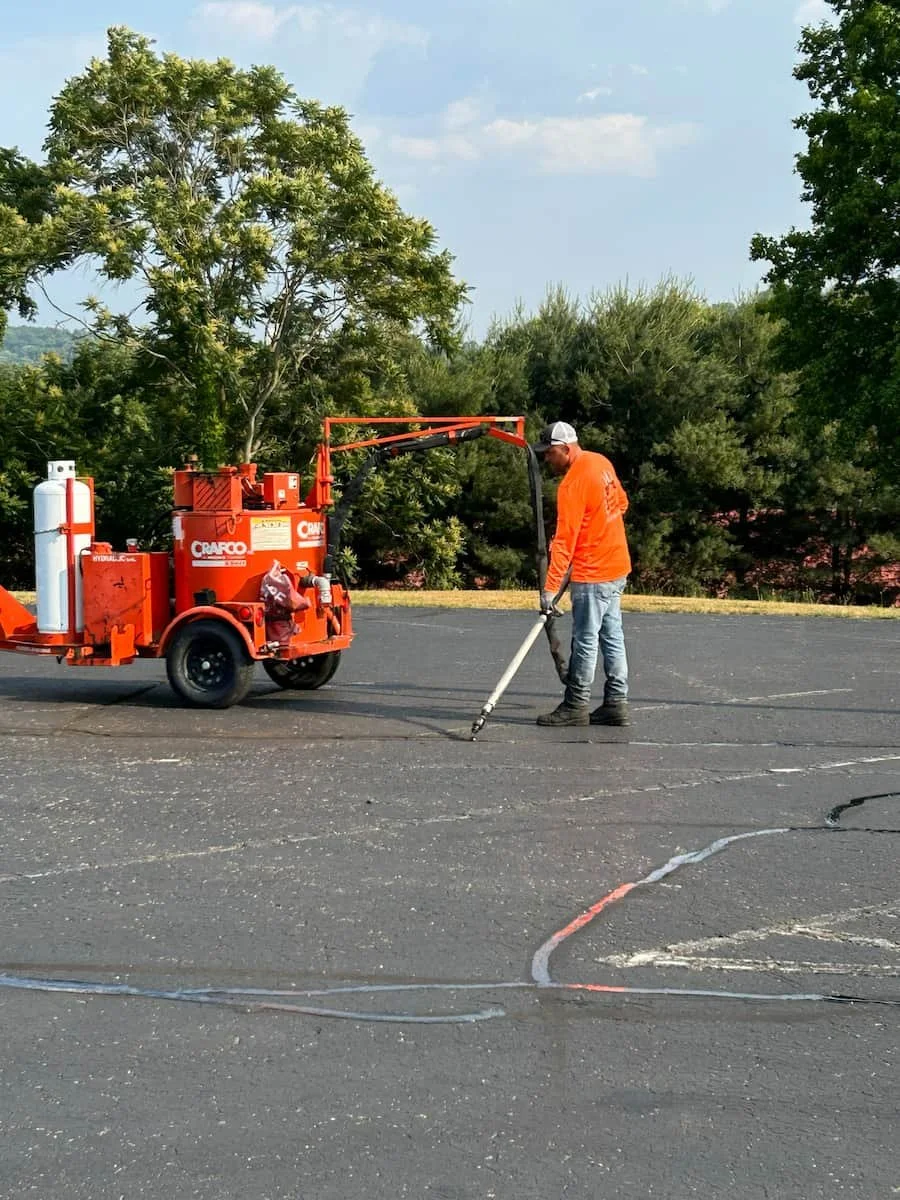 Crack sealing to extend asphalt life in Parkersburg WV