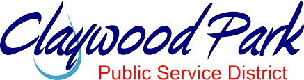 Claywood Park Public Service District logo in blue, black, and red text.