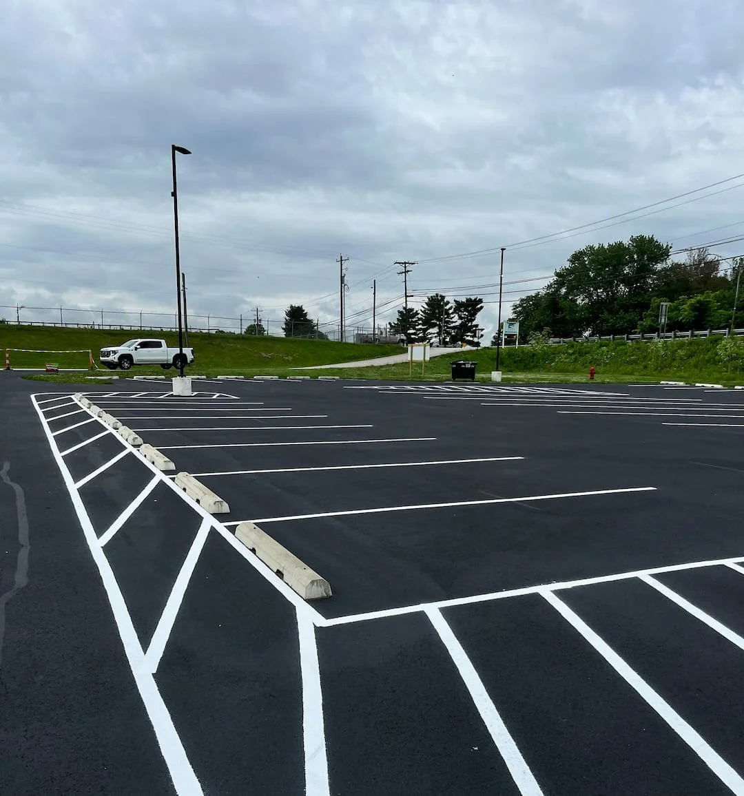 ADA-compliant parking lot striping and new marina parking layout in Ravenswood WV.