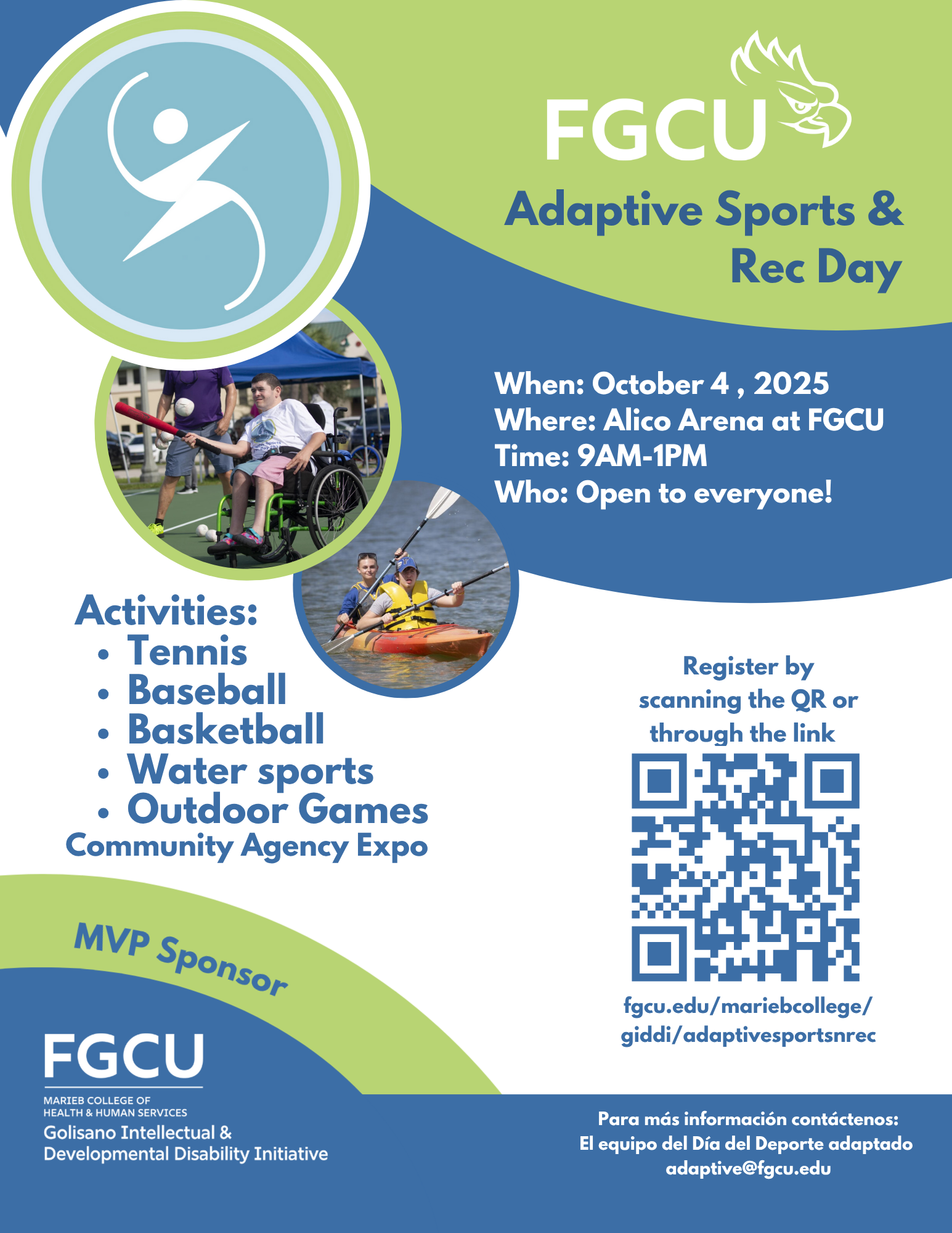 FGCU Adaptive Sports Day Flyer 2025