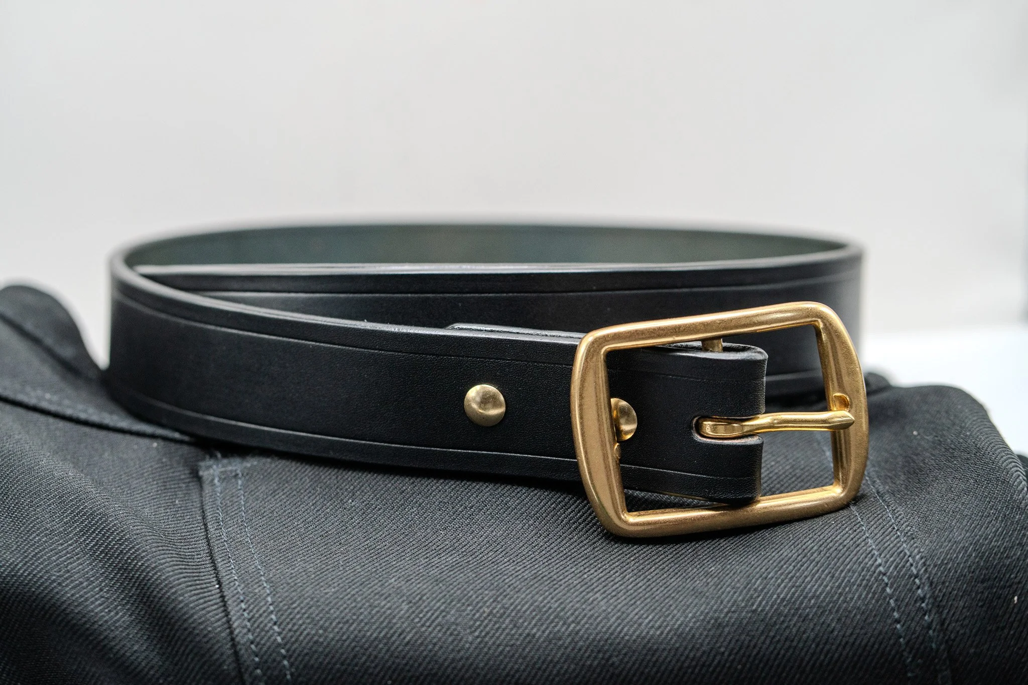 RLc "Hefe" belt - Black Wickett & Craig English Bridle leather