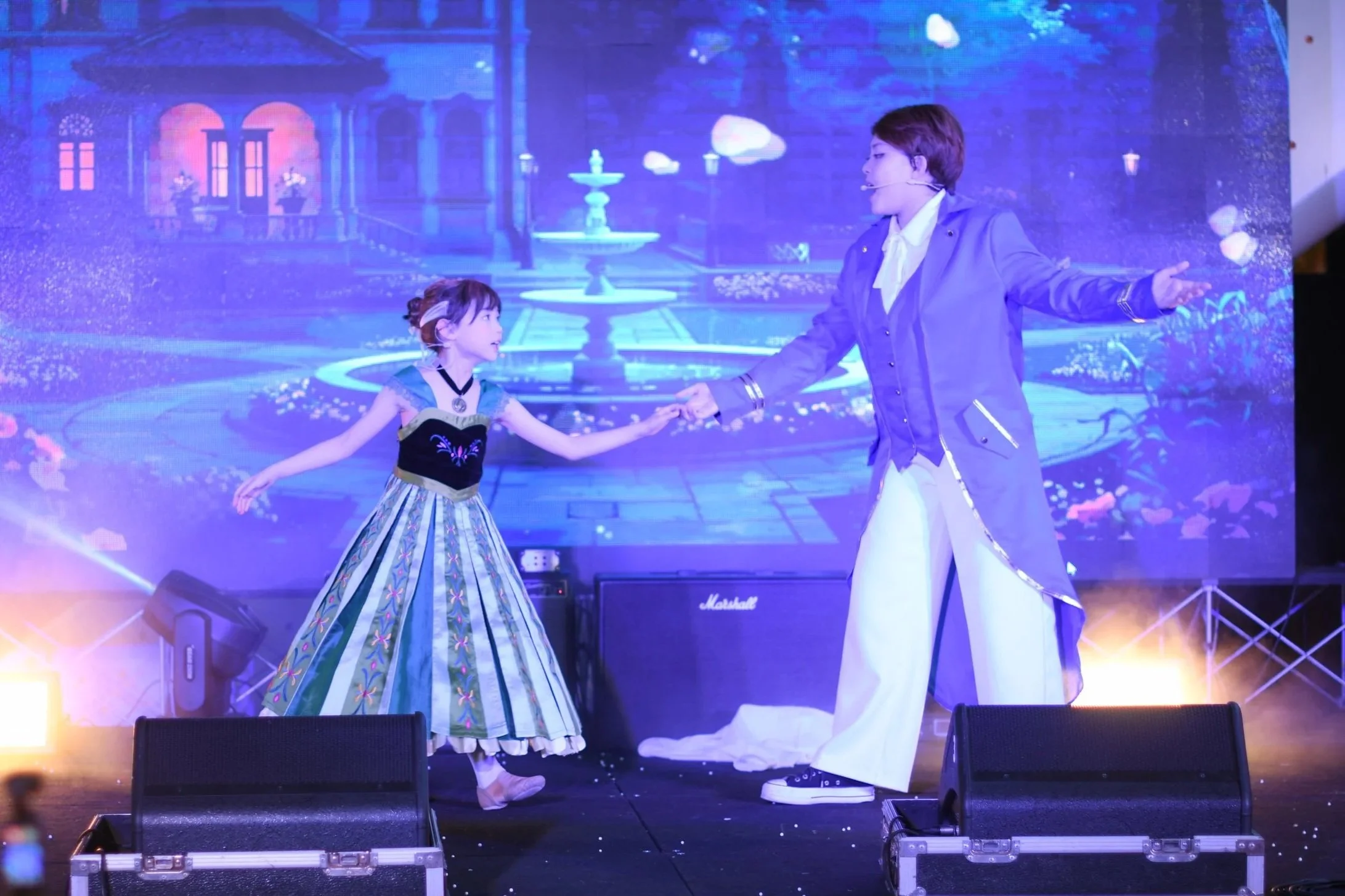 Teacher and Student Performing a Musical on Stage in Bangkok BravoBKK Mall
