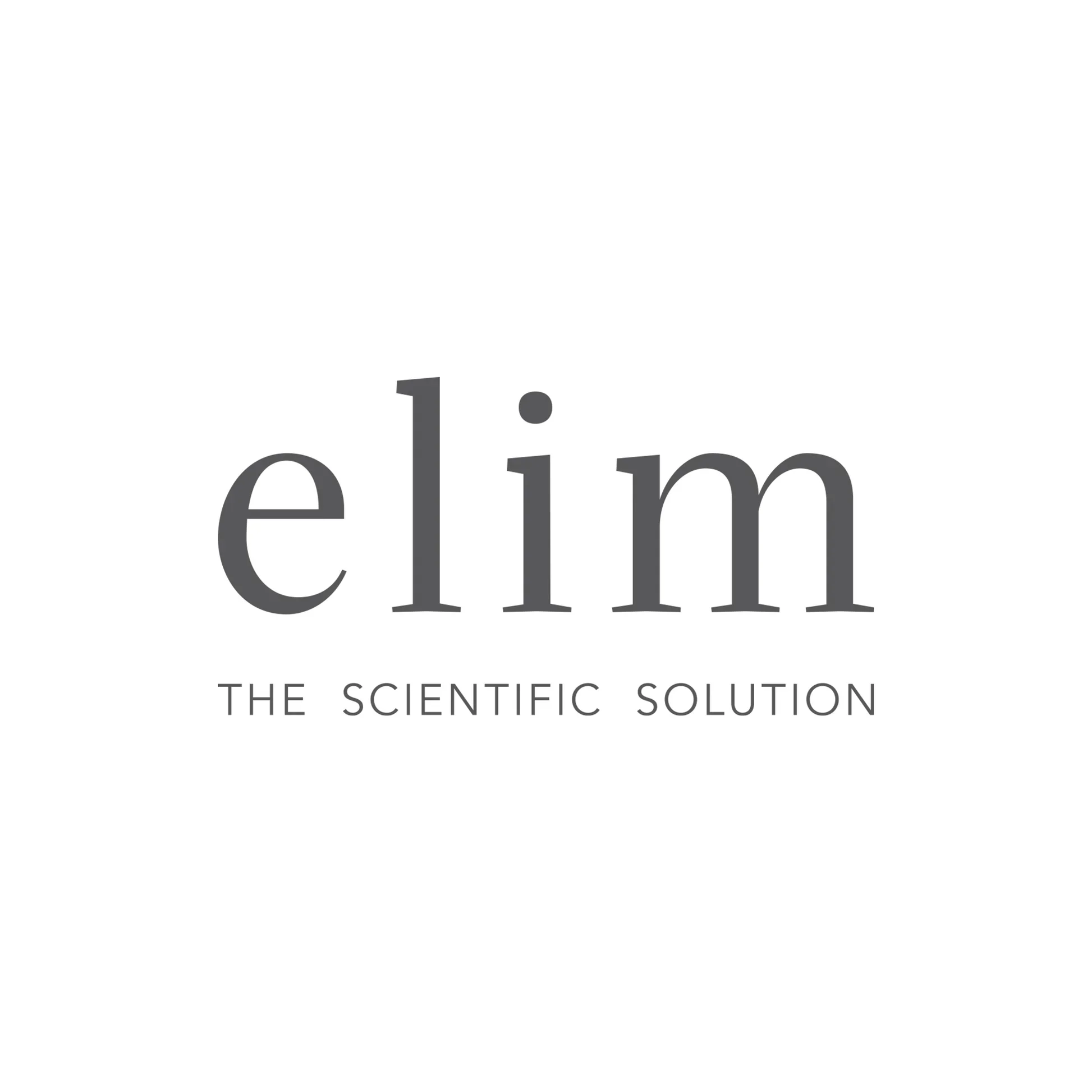 Logo for Elim, with the slogan "The Scientific Solution" on a white background.