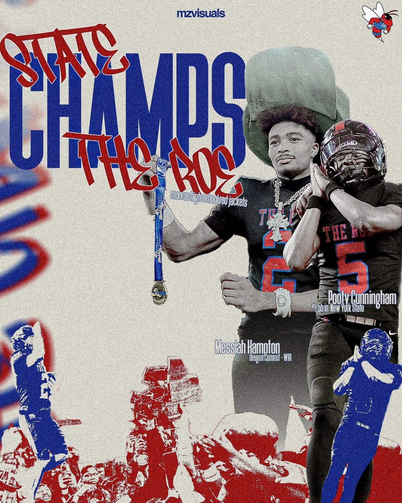 Watch out for the Roe&hellip;

#1 QB in New York @pooty_cunningham and Oregon commit @messiah2m propel the @rcsdredjackets to the first football state championship in RCSD history