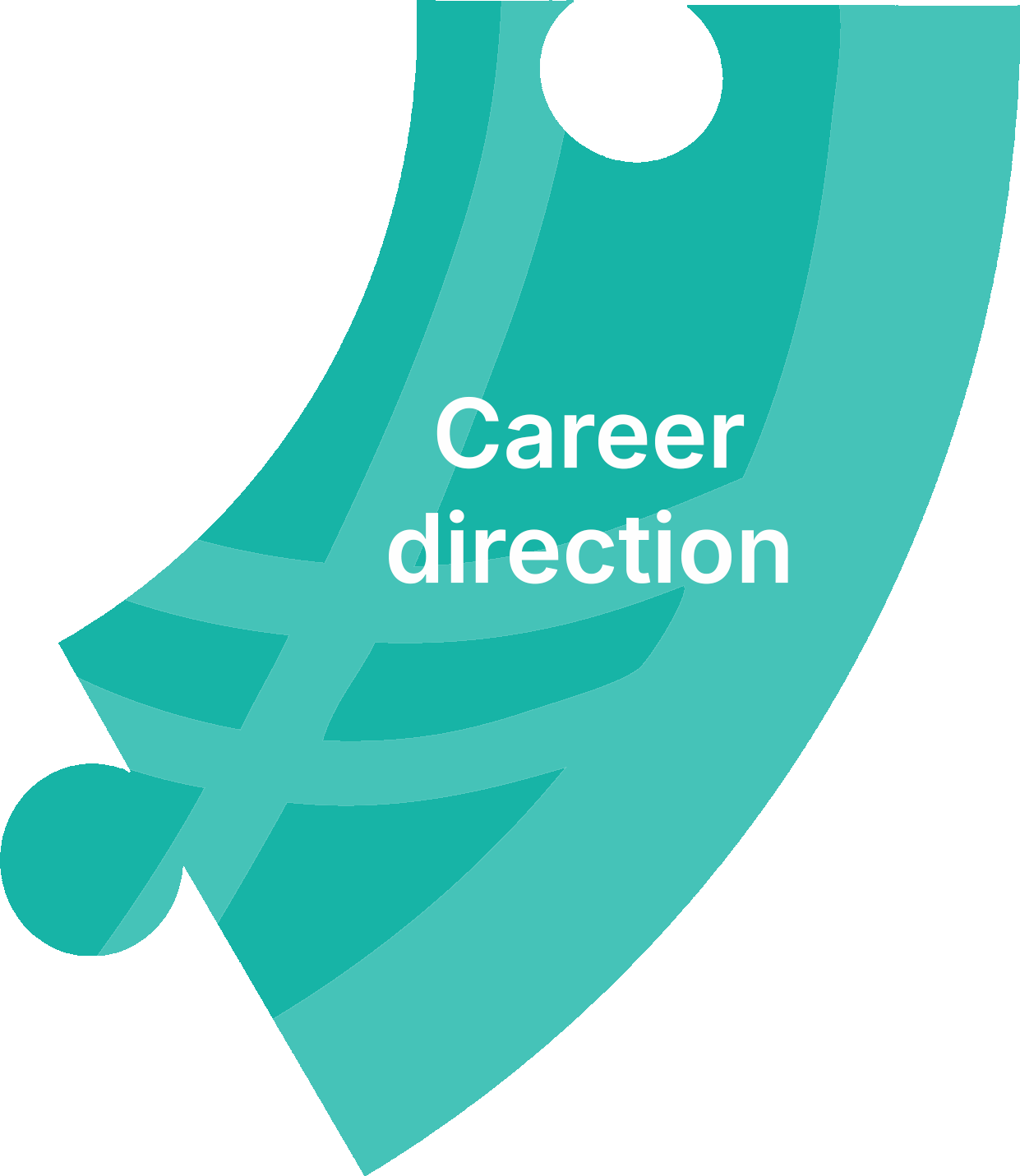 Letter with a teal background and the words "Career direction" in white text.