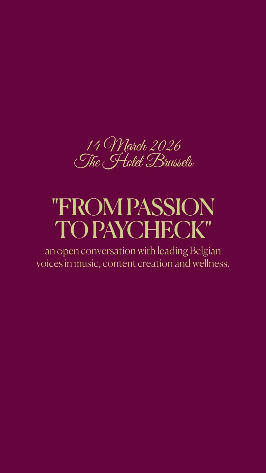 14/3 | 10:30-13:30 | PANEL TALK: From Passion To Paycheck