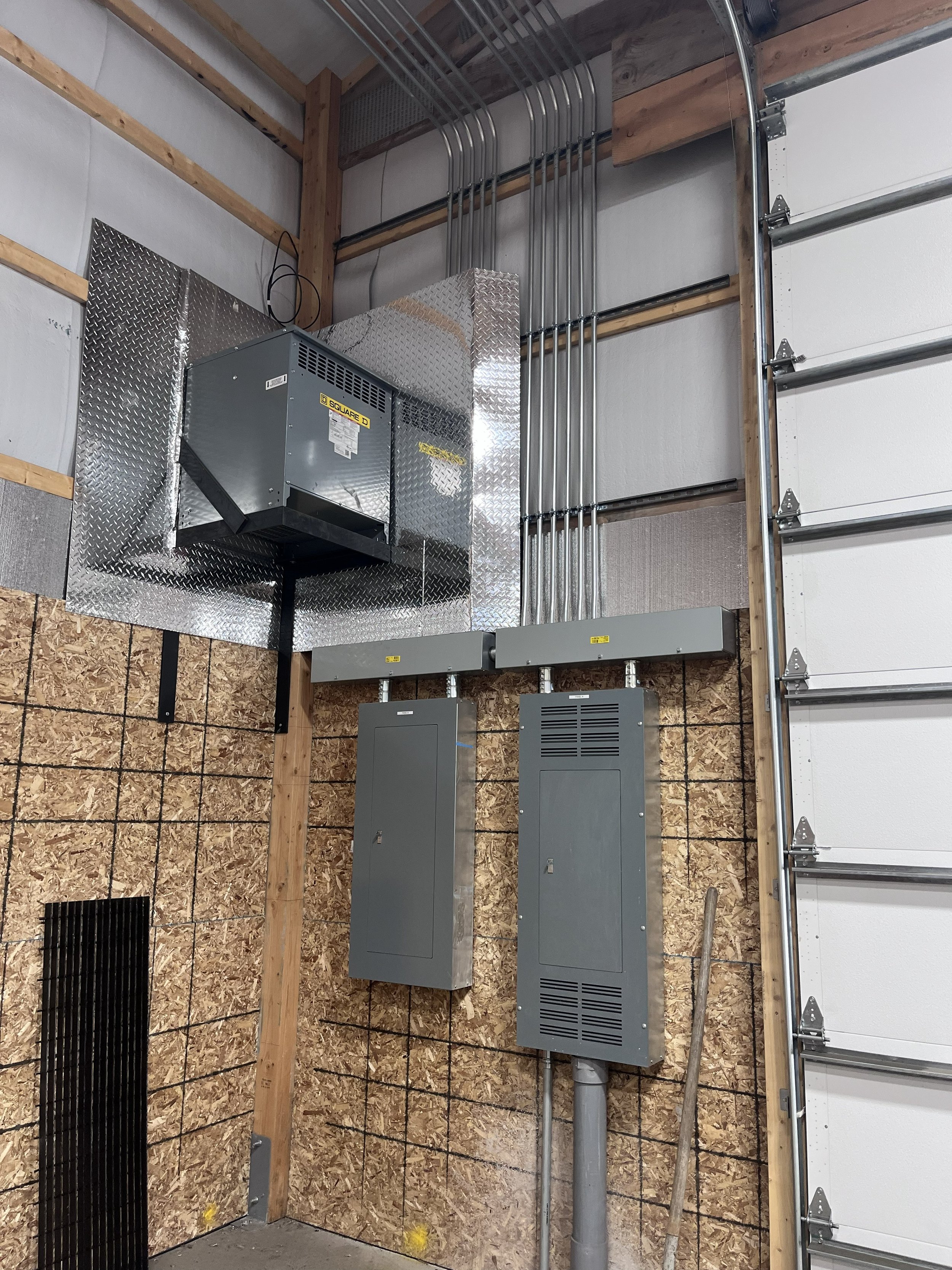 Commercial electrical panel installation by Basin Electric Company
