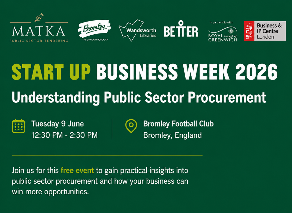 Understanding Public Sector Procurement, followed by ‘A Public sector procurement workshop for SMEs and micro-businesses. Learn how to bid, find opportunities, and win contracts’