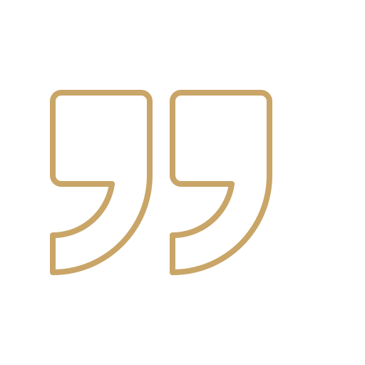 A black background with large gold quotation marks.
