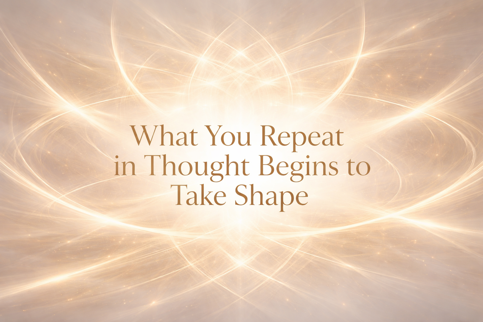 What You Repeat in Thought Begins to Take Shape