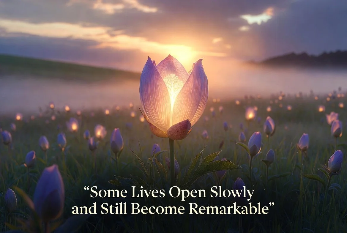 Some Lives Open Slowly and Still Become Remarkable
