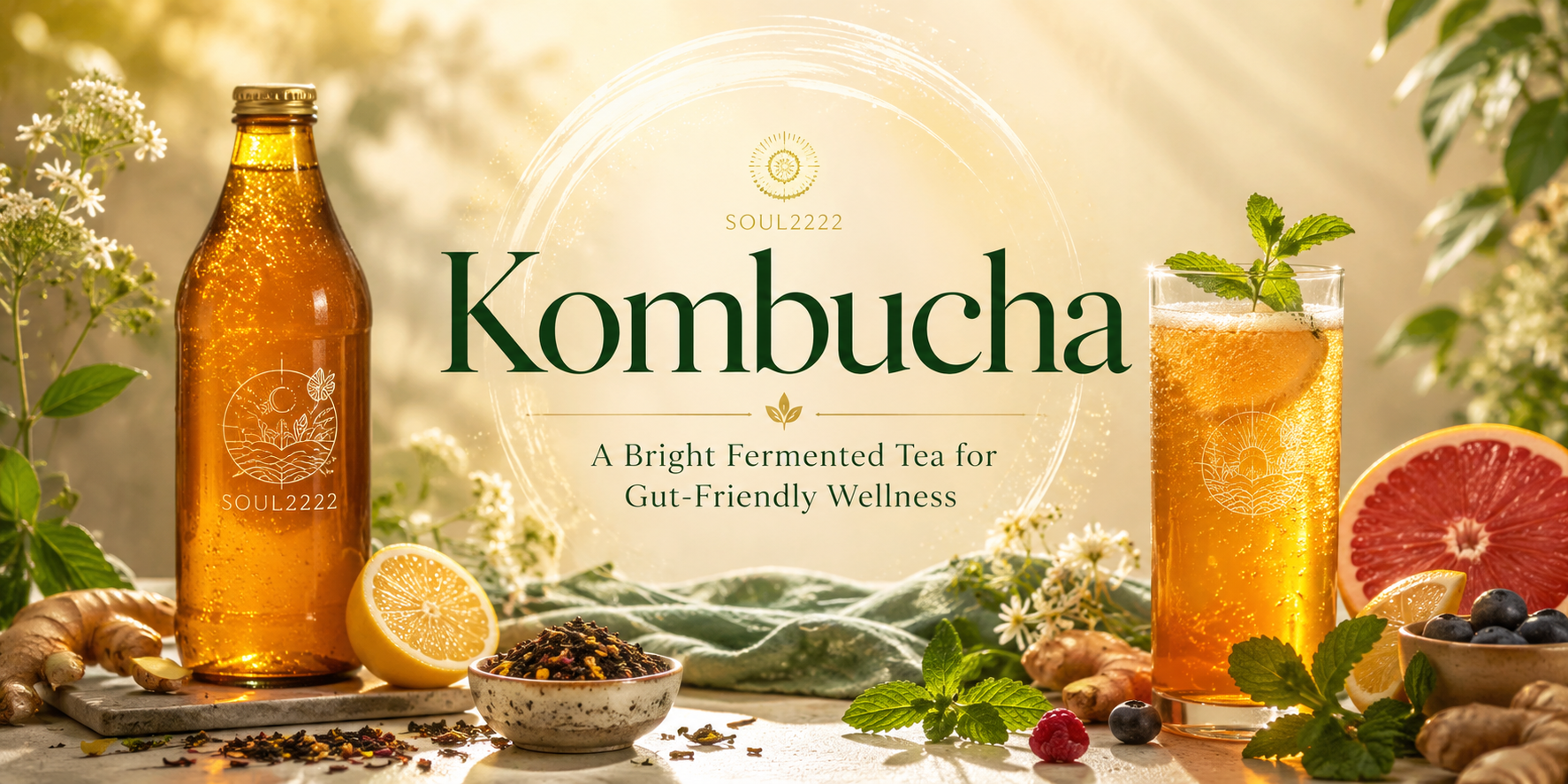 Kombucha - A Bright Fermented Tea for Gut-Friendly Wellness