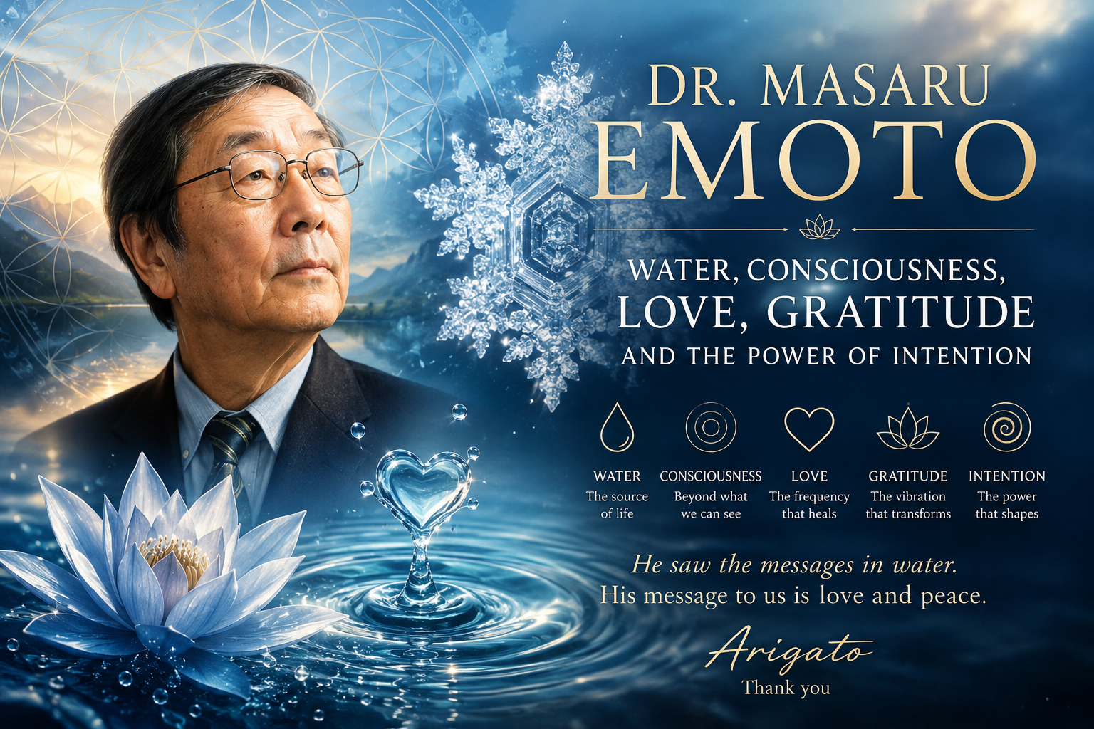 Dr. Masaru Emoto: Water, Consciousness, Love, Gratitude and the Power of Intention
