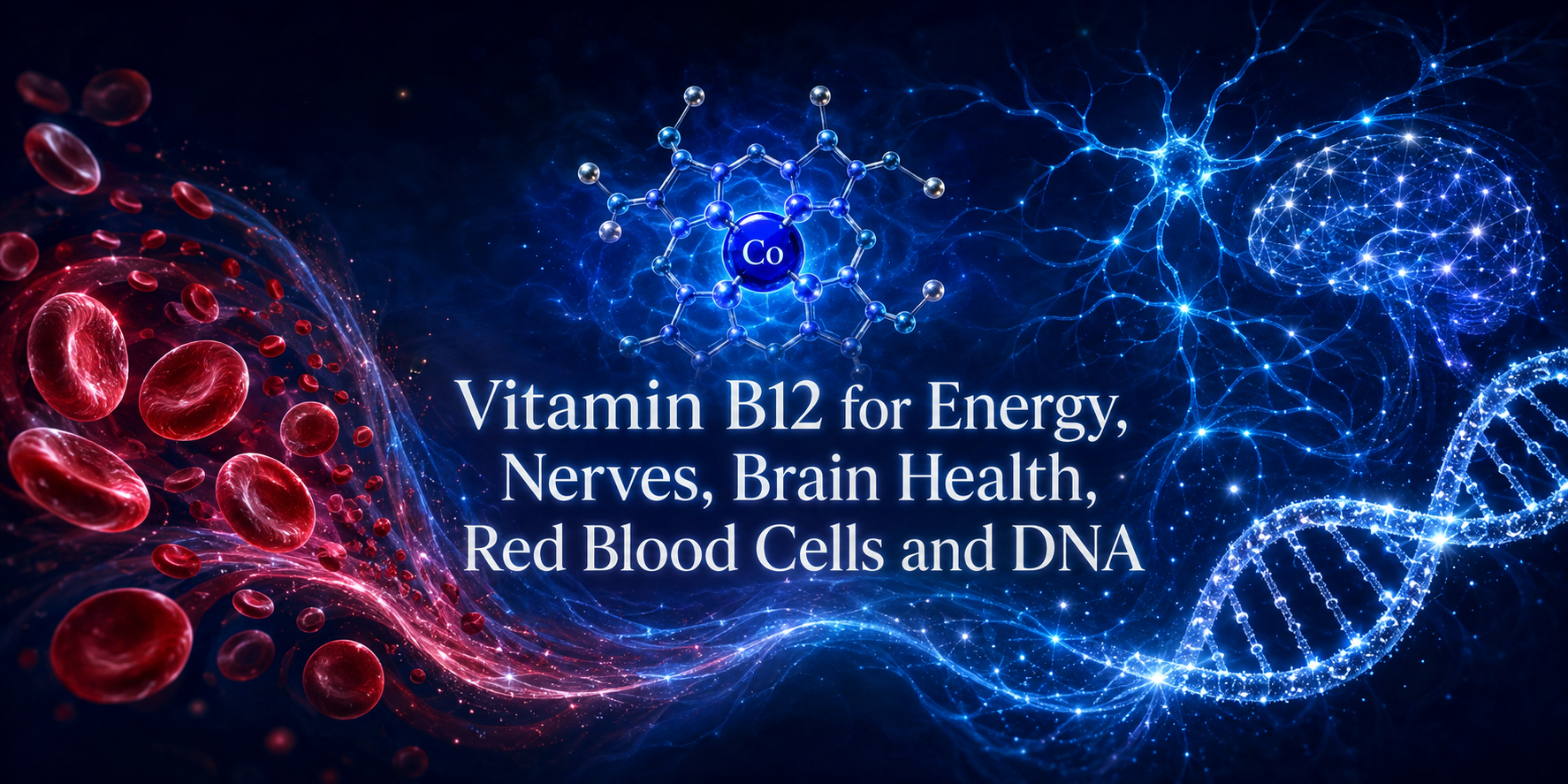 Vitamin B12 for Energy, Nerves, Brain Health, Red Blood Cells and DNA