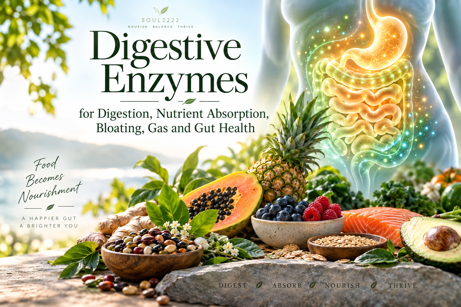 Digestive Enzymes for Digestion, Nutrient Absorption, Bloating, Gas and Gut Health