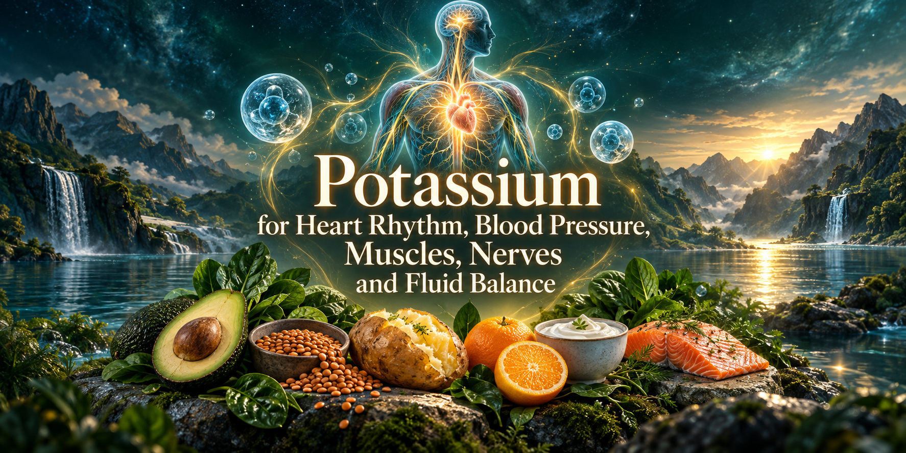 Potassium for Heart Rhythm, Blood Pressure, Muscles, Nerves and Fluid Balance