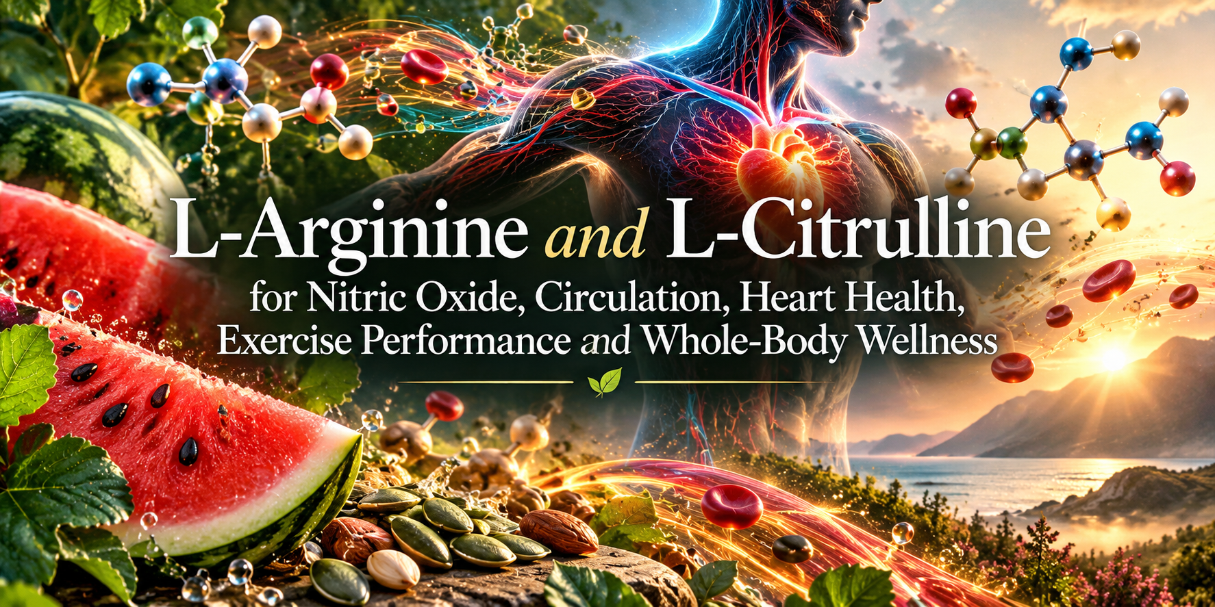 L-Arginine and L-Citrulline for Nitric Oxide, Circulation, Heart Health, Exercise Performance and Whole-Body Wellness