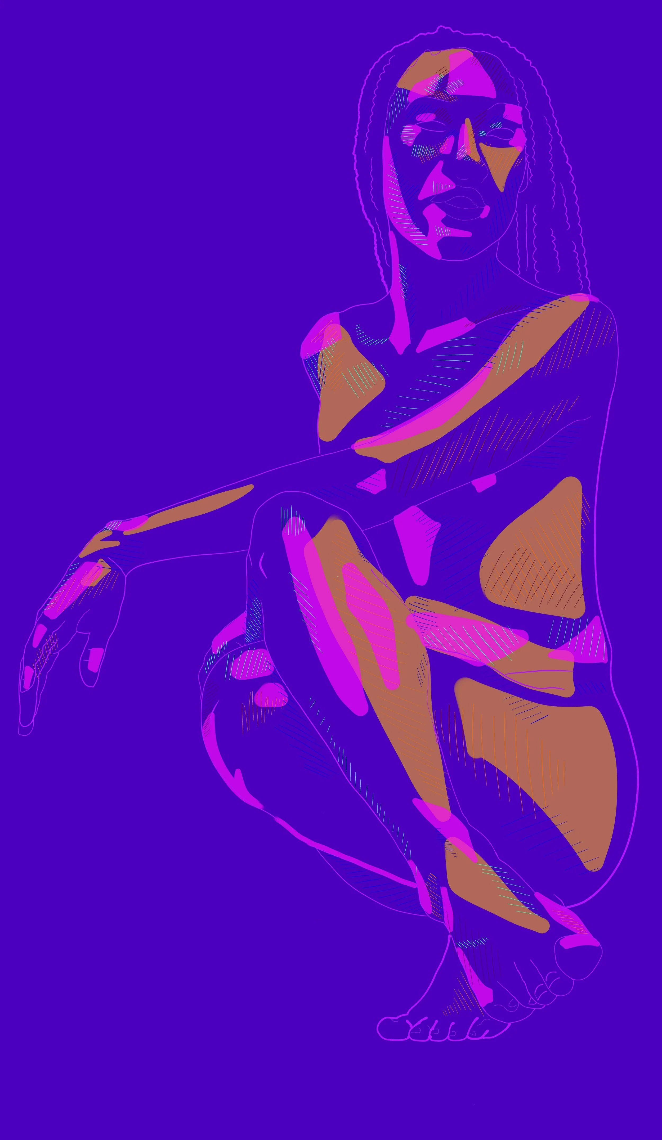 'Dasia Color Block' - Digital Drawing - 2024