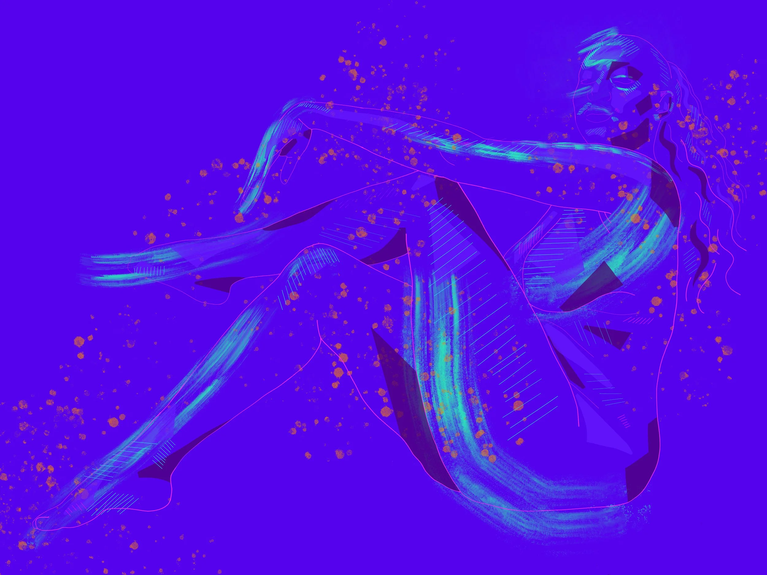 'Rasheda Color Block' - Digital Drawing - 2024